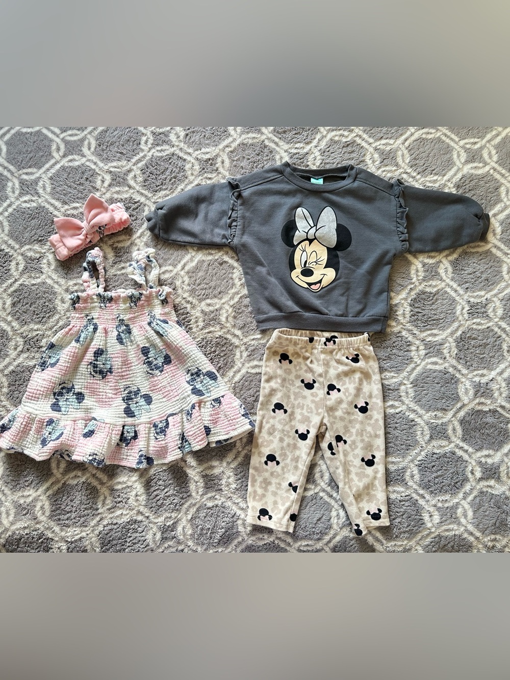 Disney Infant Baby Girl’s Minnie Mouse Outfit & Minnie Dress Size 6/9 Months